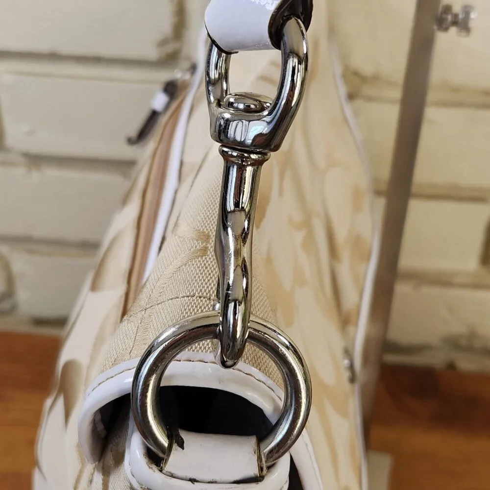 Coach Kyra Signature Khaki Messenger Shoulder Bag Purse